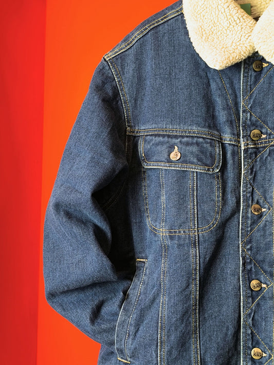 Lee Vintage Sherpa-Lined Denim Jacket with Detachable Collar