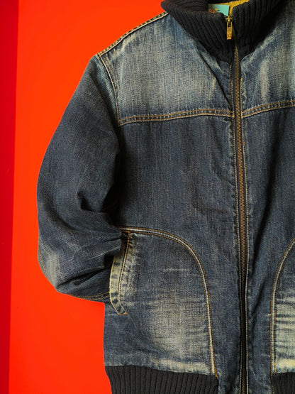 Men’s Iced-Wash Sherpa Bomber Jacket – Melting Pot - Late 80s – Early 90s Italian streetwear outerwear