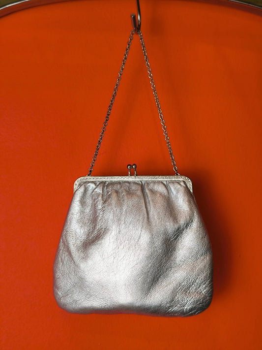 Vintage Silver Evening Bag with Matching Coin Purse