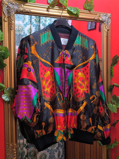 Unisex Vintage Jacob De Julia Print Bomber Jacket