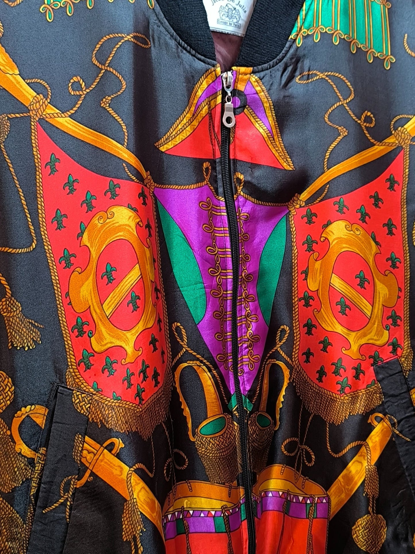 Unisex Vintage Jacob De Julia Print Bomber Jacket