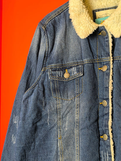 Women’s Winter Sherpa Denim Jacket – Ashley Vintage Charm