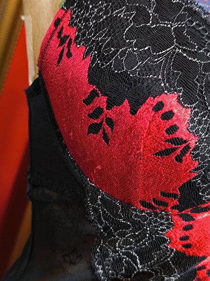 Y2K ed.it.ed Co-Ordinates Black & Red Lace Slip Dress