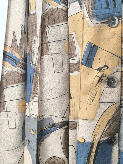 Vintage Spängler Skirt in Pure New Wool with Abstract Print