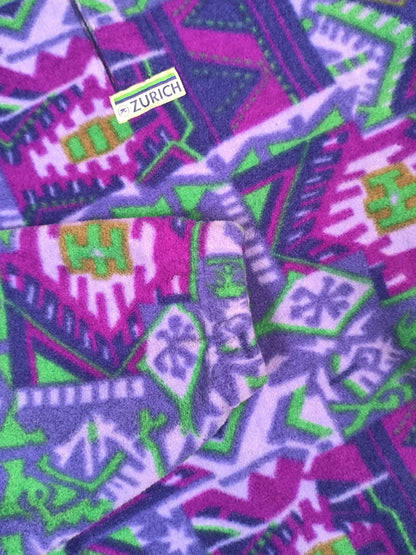 Vintage Zurich 90s Geometric Half-Zip Fleece Pullover