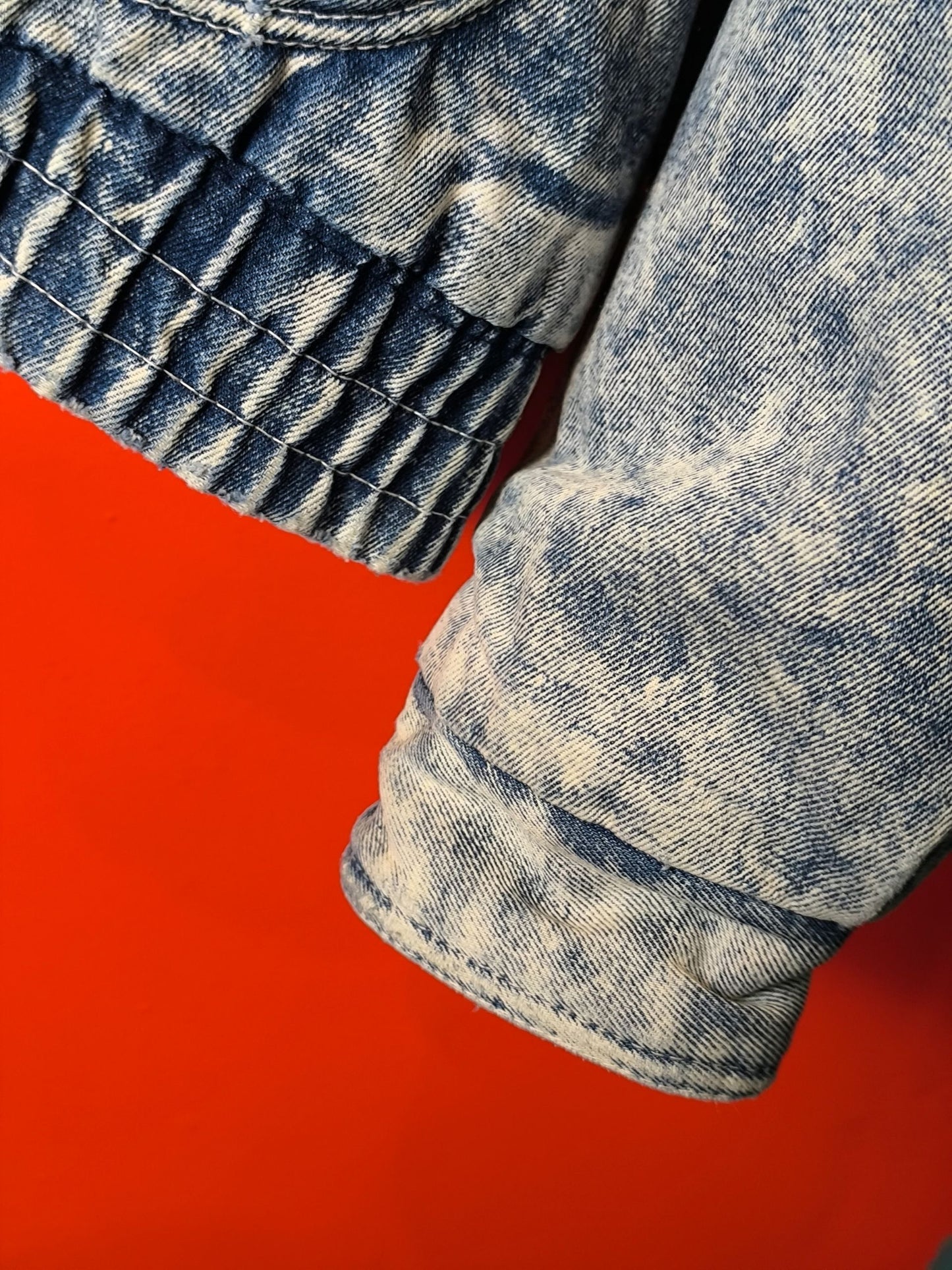 Unisex Acid-Wash Vintage Sherpa Denim Jacket