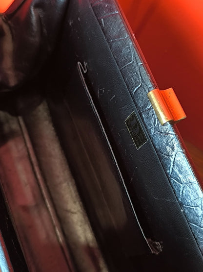 Vintage 1960s D Exklusiv Genuine Crocodile Leather Handbag