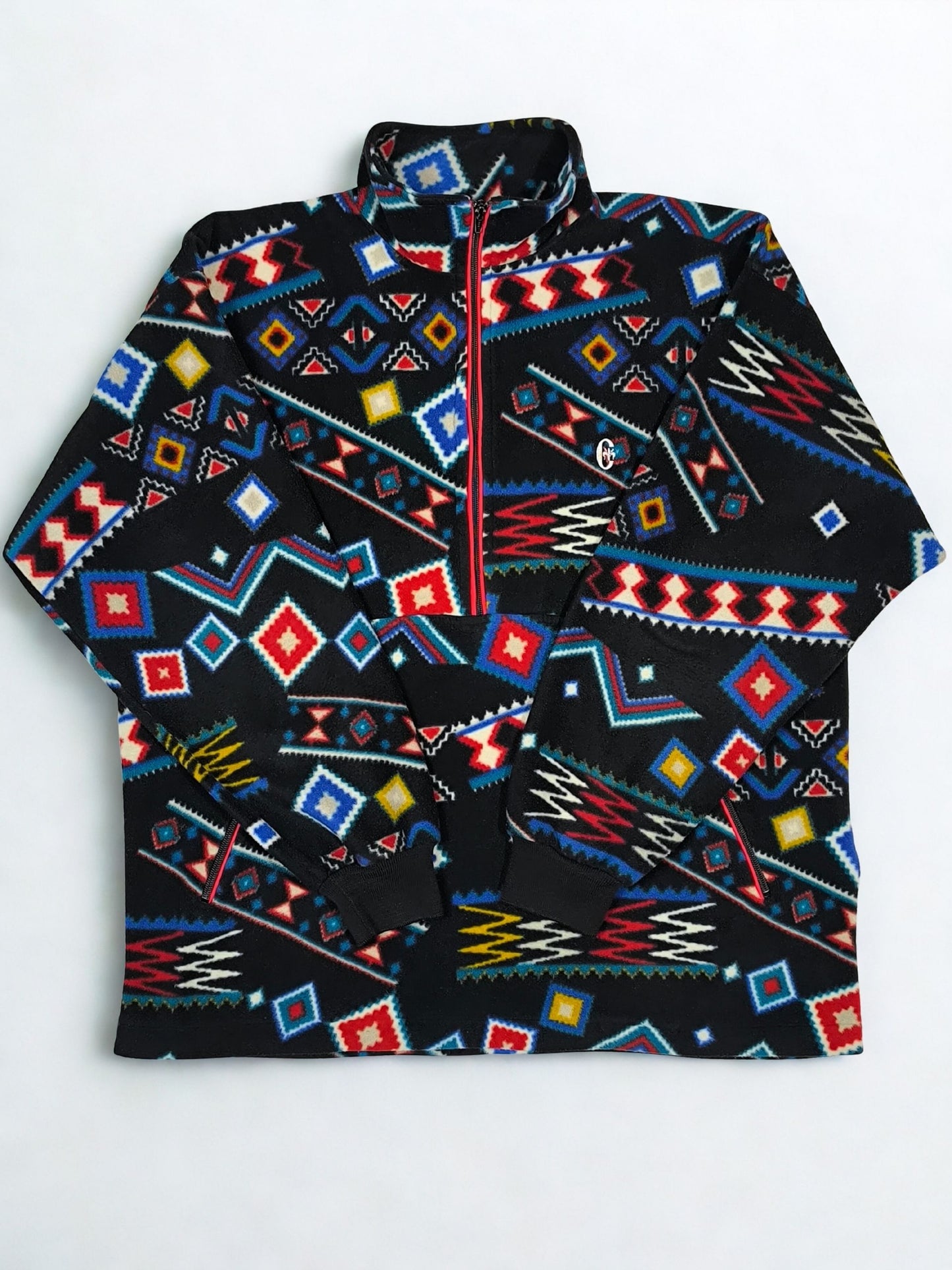 Vintage Unisex Conte of Florence Aztec Fleece Half-Zip Pullover (XL)