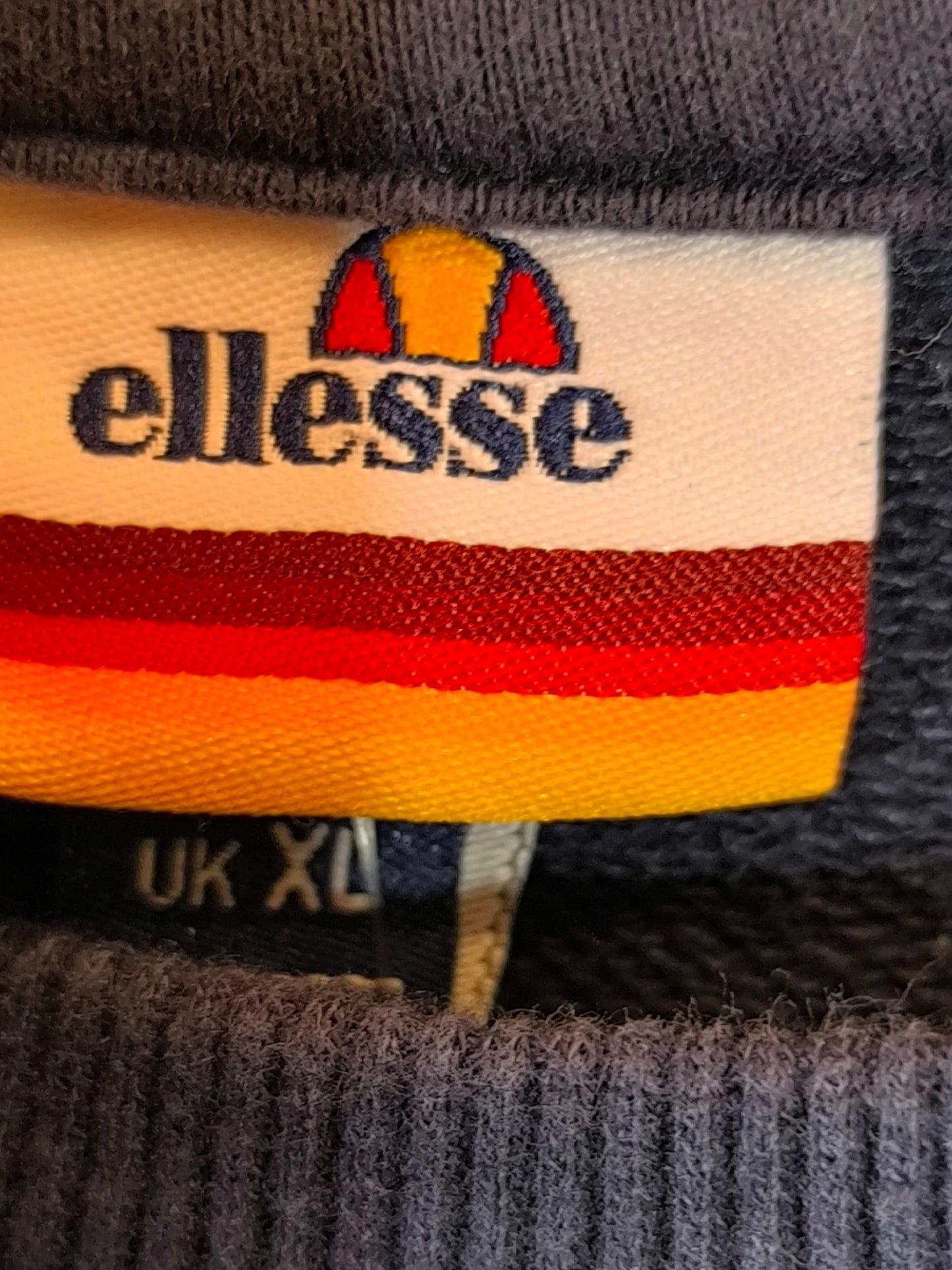 Ellesse Navy Sweatshirt – Retro Revival Logo & Striped Hems (2010s)