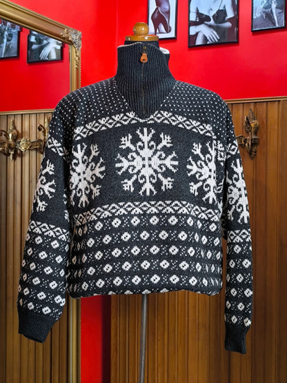 Vintage BERTO LUCCI Creazione Nordic Half-Zip Wool Sweater