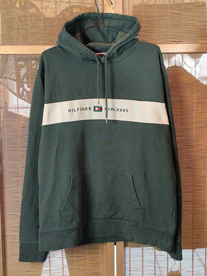 Tommy Hilfiger Logo Hoodie – Forest Green