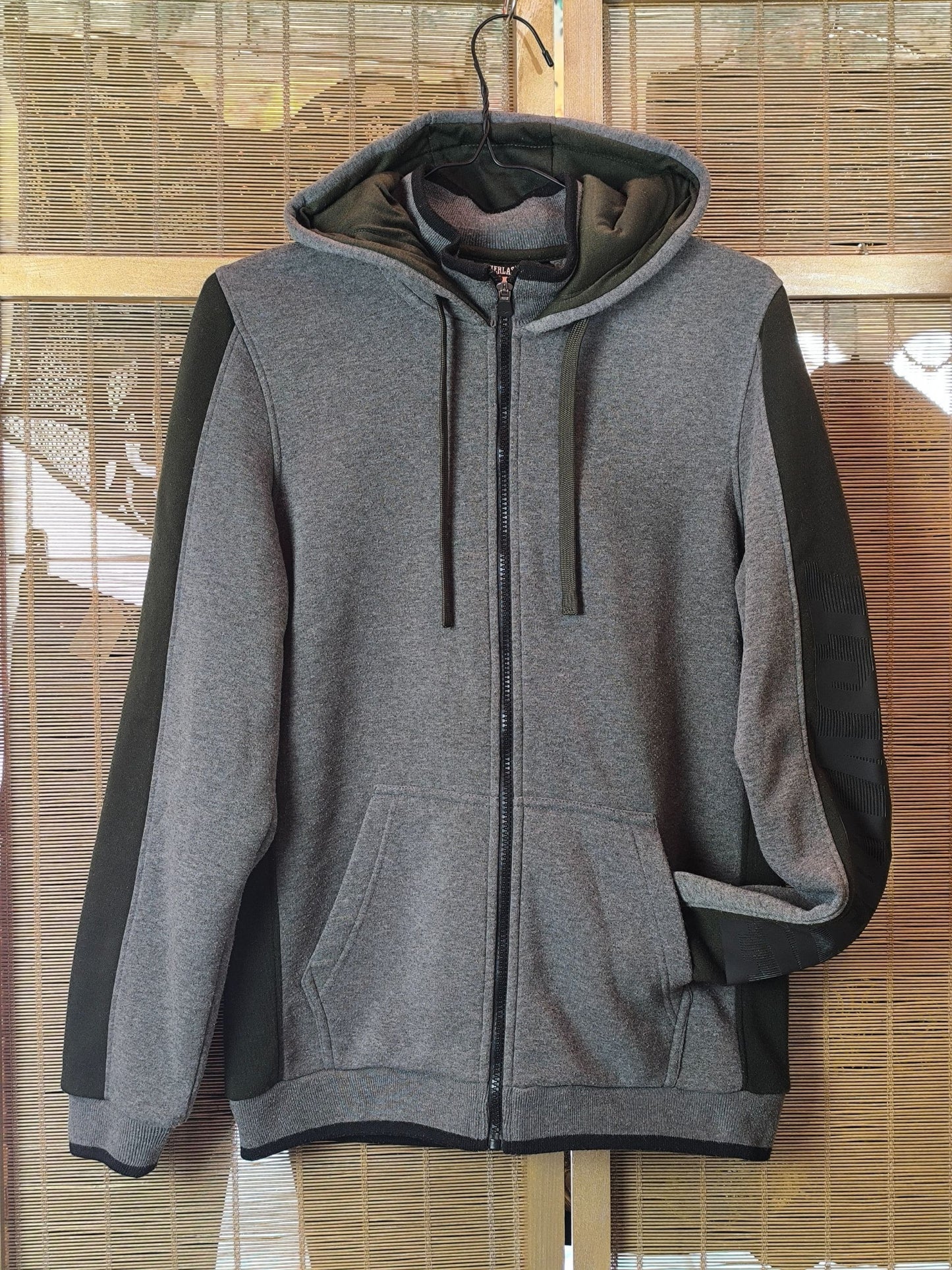 Everlast Zip-Up Hoodie in Grey with Logo Sleeve Print