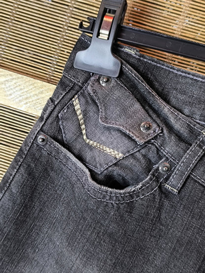 Y2K Grey-Black Bootcut Jeans – Colours of the World