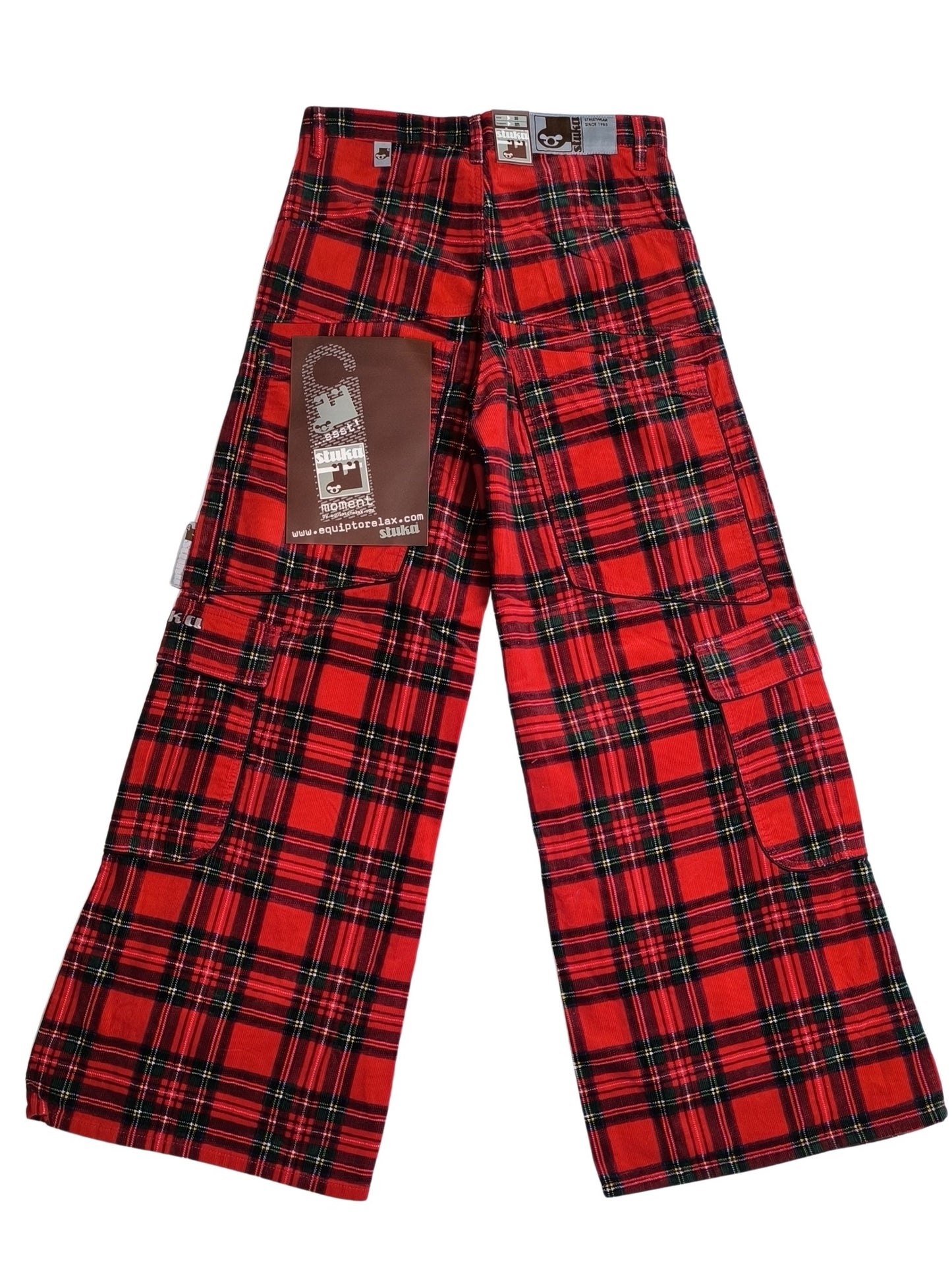 Deadstock STUKA Y2K Wide Leg / Baggy Tartan Corduroy Cargo Pants
90s – Early 2000s Original Streetwear