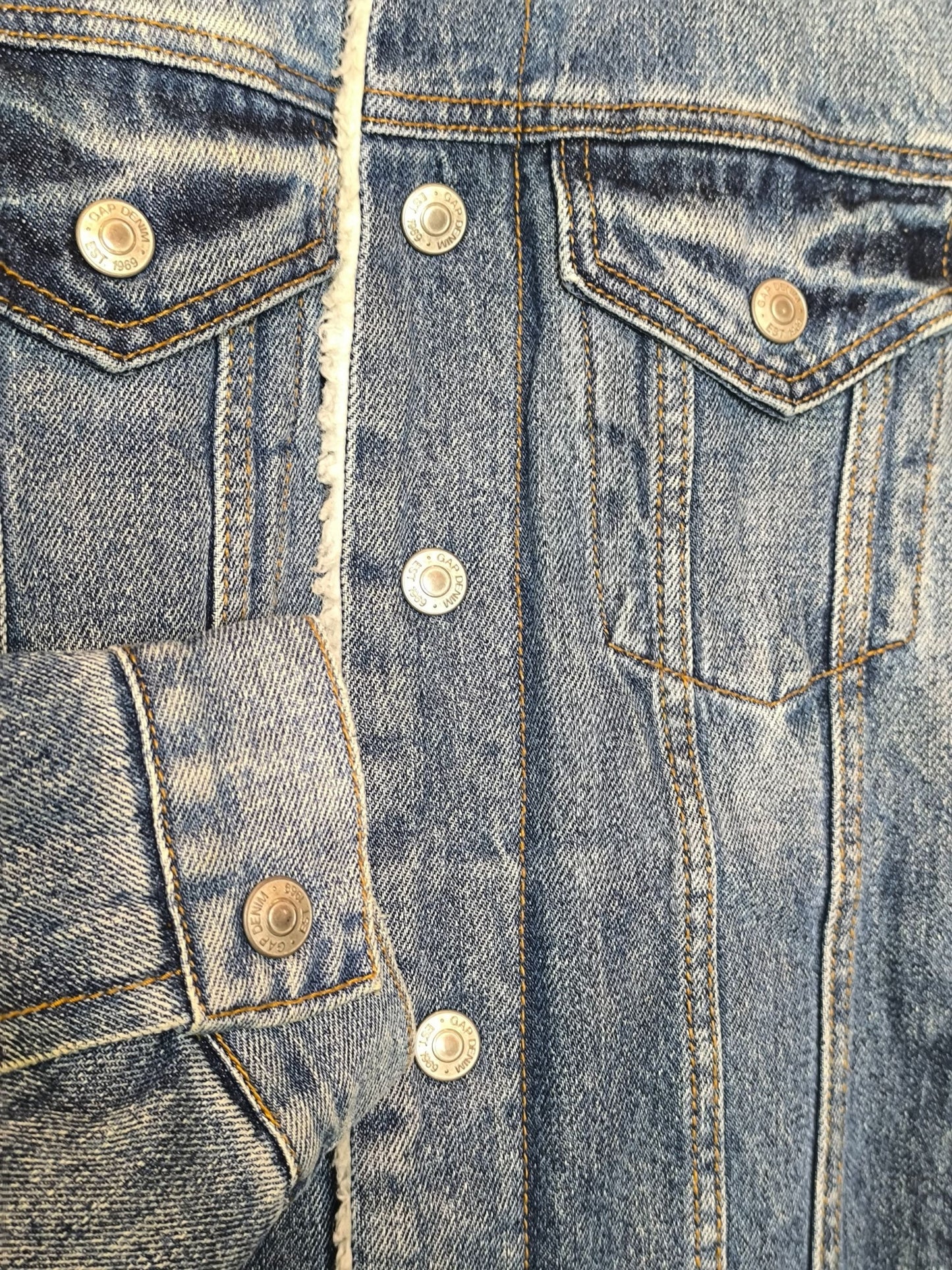 Classic Mid-Wash Sherpa Denim Jacket – GAP Denim