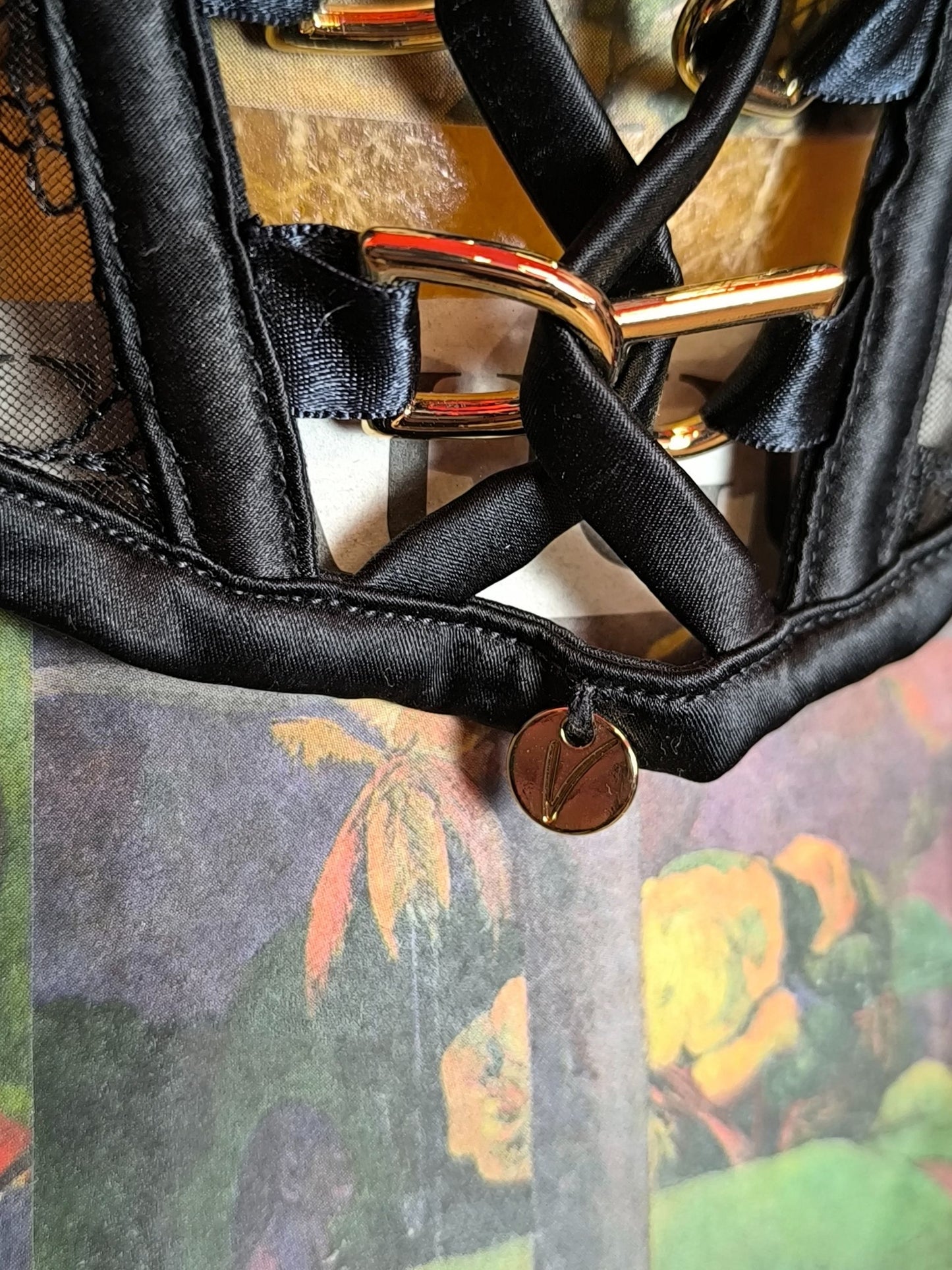 Vamp by Bras N Things Black Lace-Up Corset Top