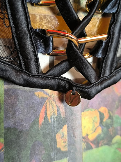 Vamp by Bras N Things Black Lace-Up Corset Top