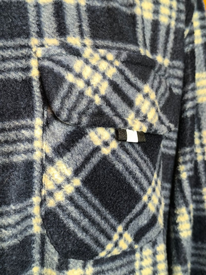 Vintage Checked Fleece Shirt – Navy & Cream