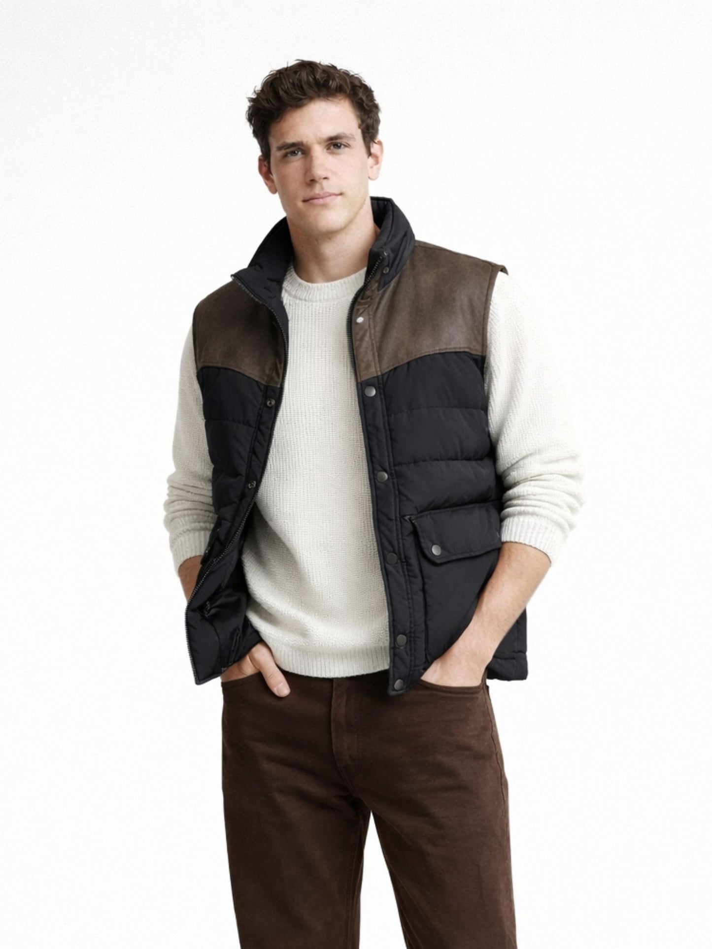 Mercedes-Benz Vintage Down & Leather Puffer Gilet