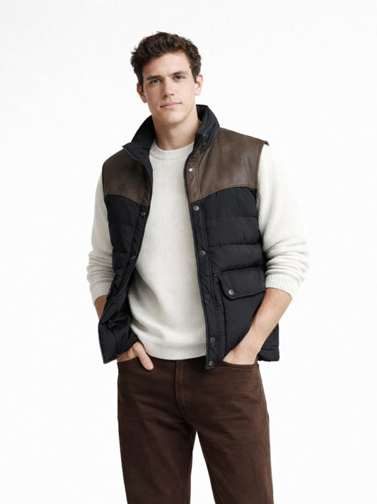 Mercedes-Benz Vintage Down & Leather Puffer Gilet