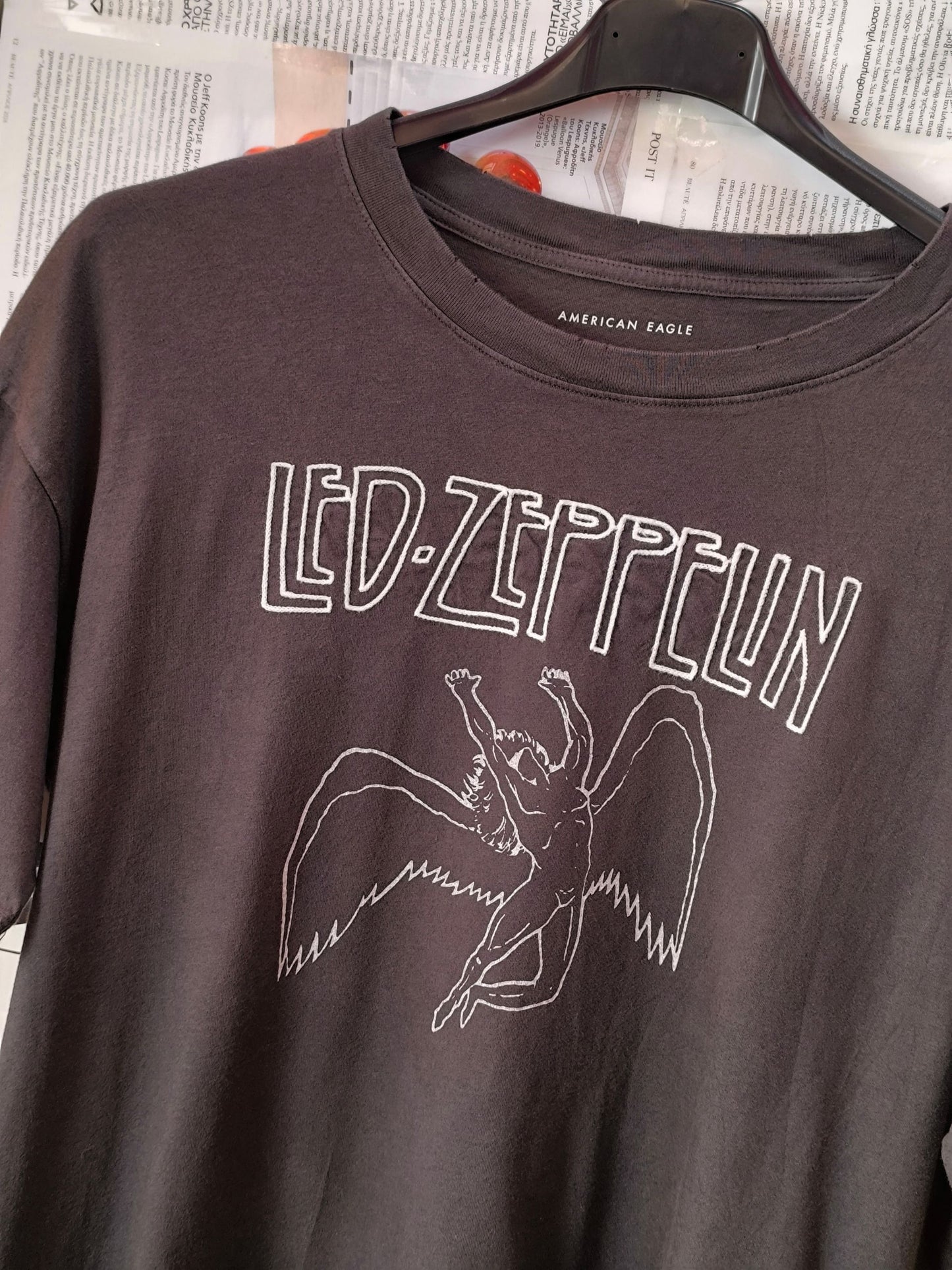 American Eagle x Led Zeppelin Graphic T-Shirt — Charcoal Grey