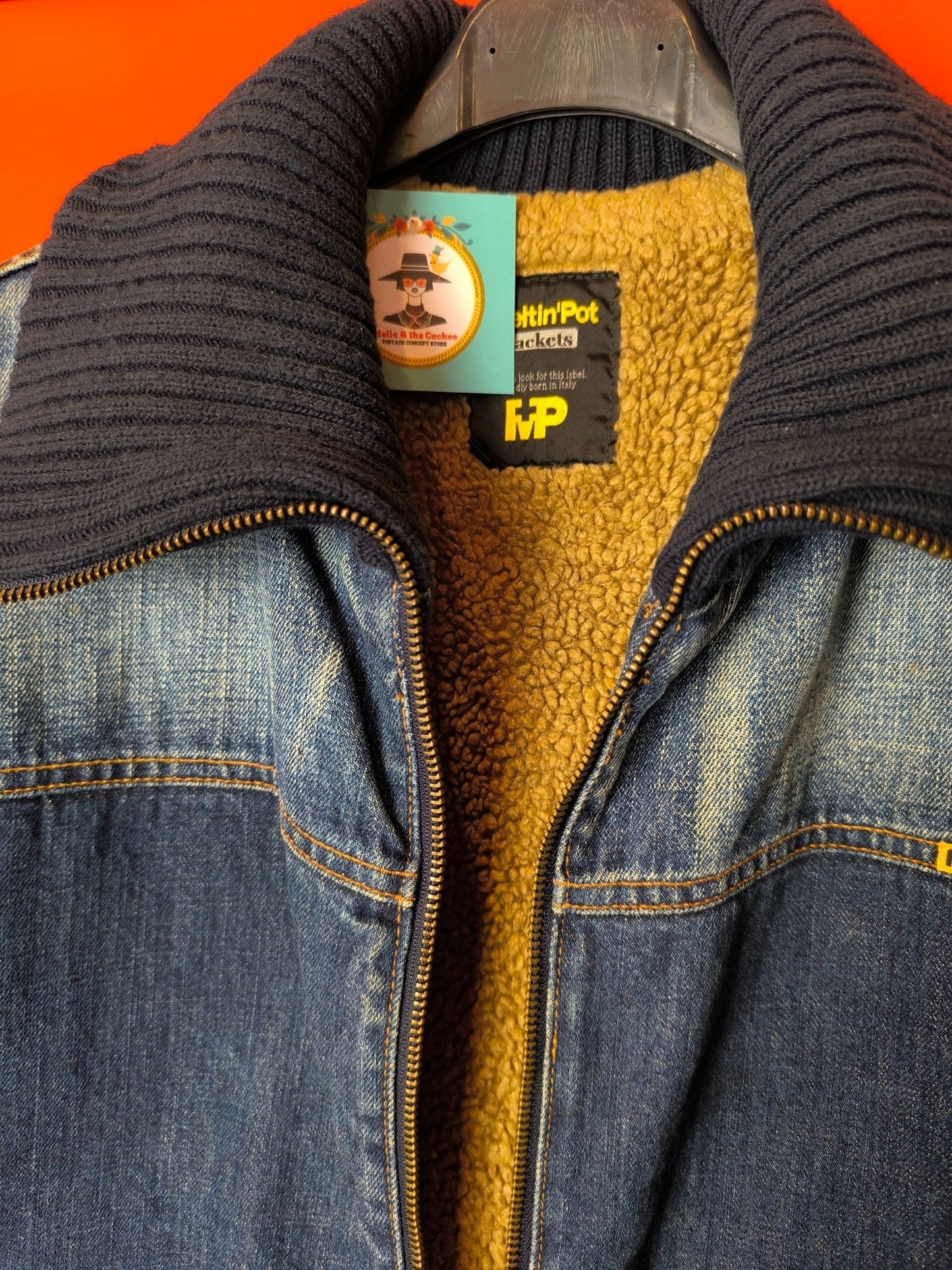 Men’s Iced-Wash Sherpa Bomber Jacket – Melting Pot - Late 80s – Early 90s Italian streetwear outerwear