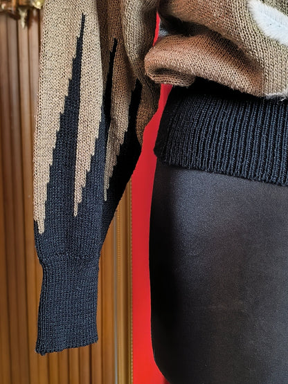 Vintage Rolofs Linea Donna Sweater with Embroidered Floral Motif – 1980s