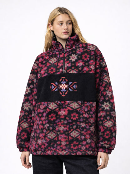 Vintage 90s Unisex Geometric Fleece Half-Zip Pullover