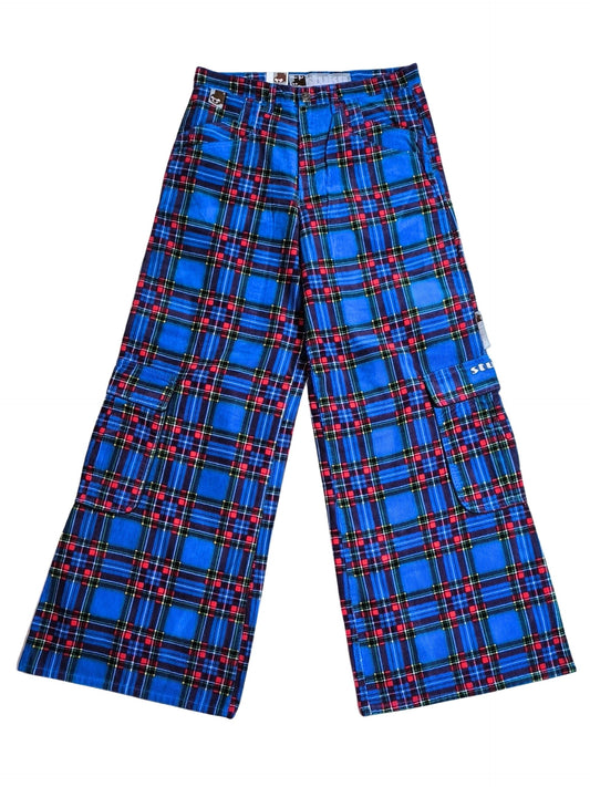 Deadstock STUKA Y2K Wide Leg / Baggy Tartan Corduroy Cargo Pants
90s – Early 2000s Original Streetwear