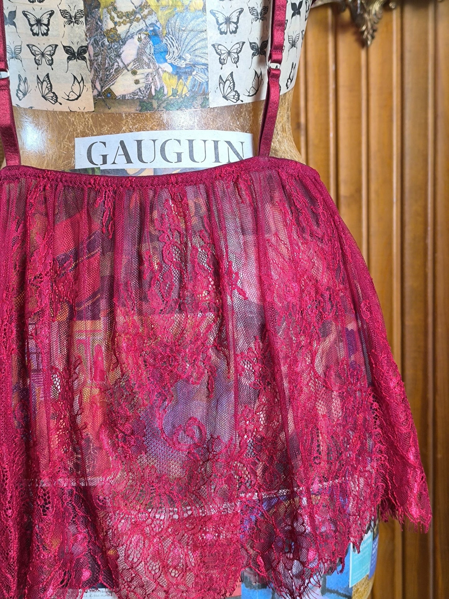 Widow Burgundy Lace Babydoll Lingerie Top