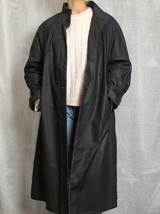 Vintage "Creation Karner" Black Minimal Trench Coat