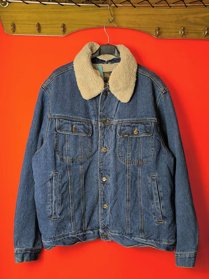 Lee Vintage Sherpa-Lined Denim Jacket with Detachable Collar