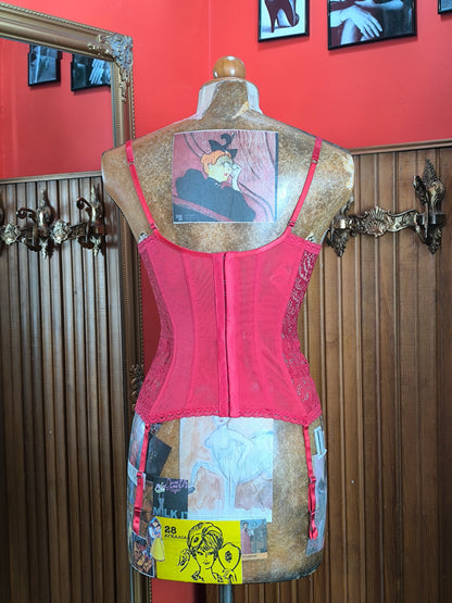 Pleasure State White Label Red Lace Corset Top