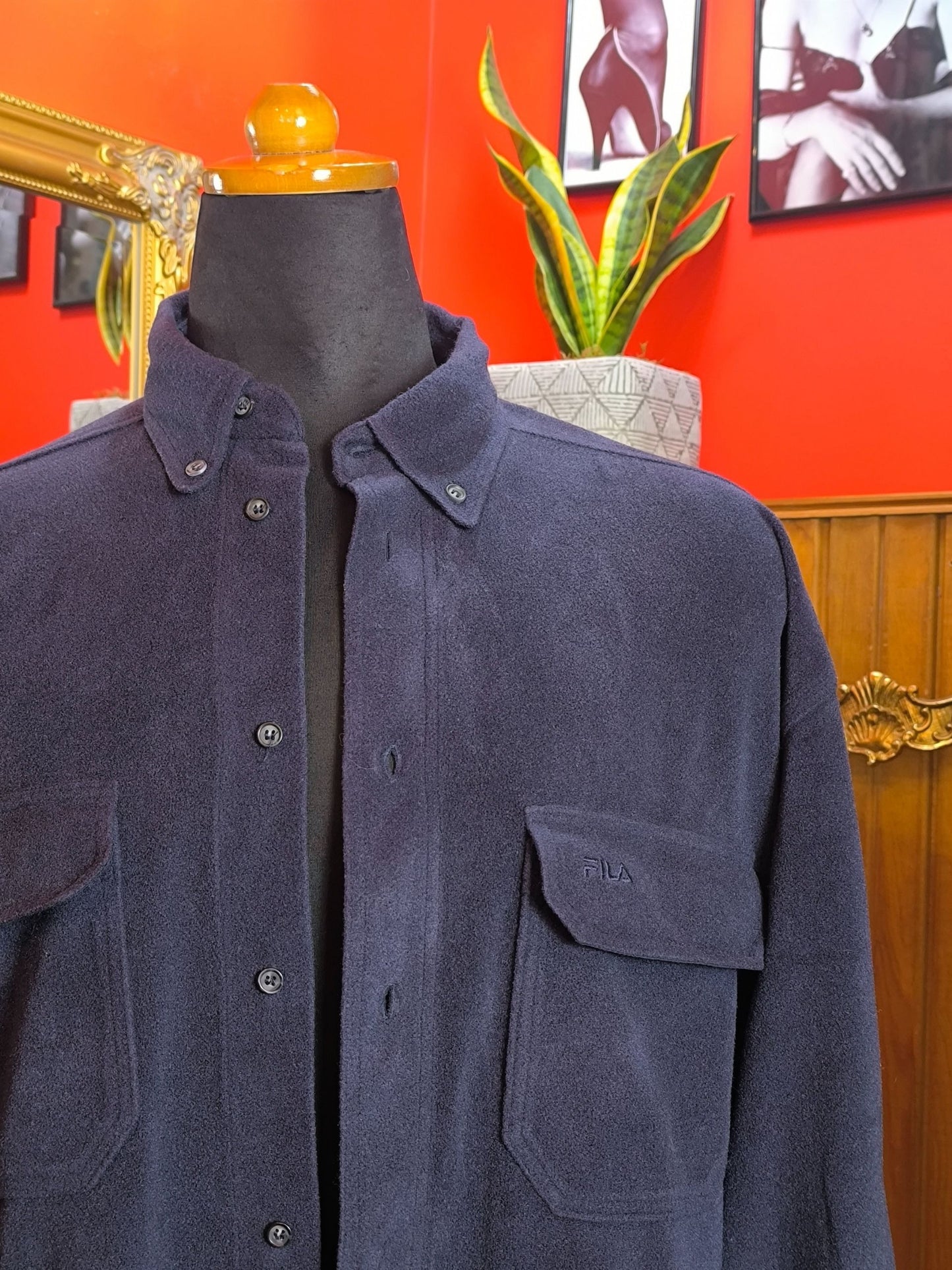 Vintage FILA IceTech Fleece Overshirt – Navy Blue