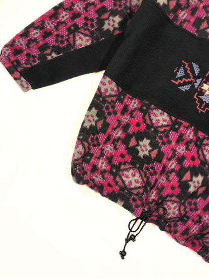 Vintage 90s Unisex Geometric Fleece Half-Zip Pullover