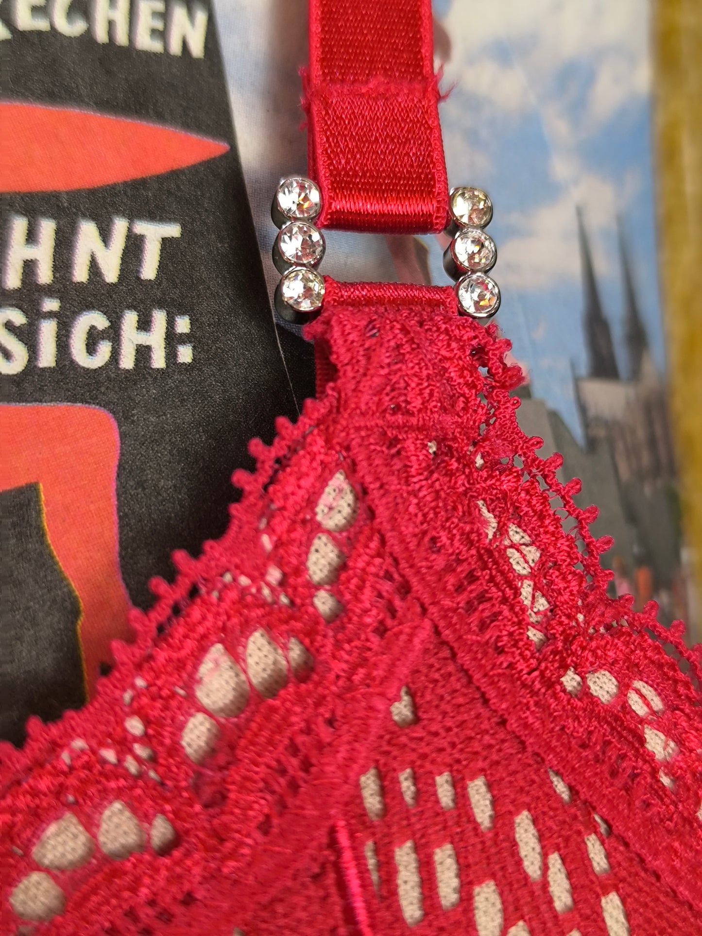 Pleasure State White Label Red Lace Corset Top