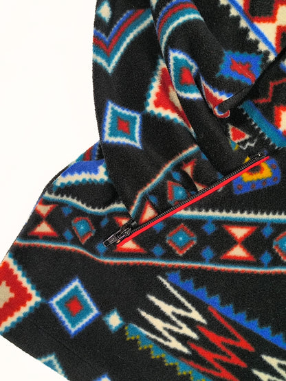 Vintage Unisex Conte of Florence Aztec Fleece Half-Zip Pullover (XL)