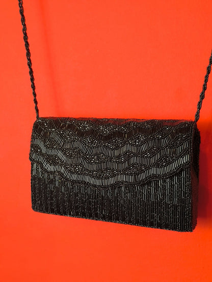 Black Beaded Evening Bag - Late 90s–Early 2000s