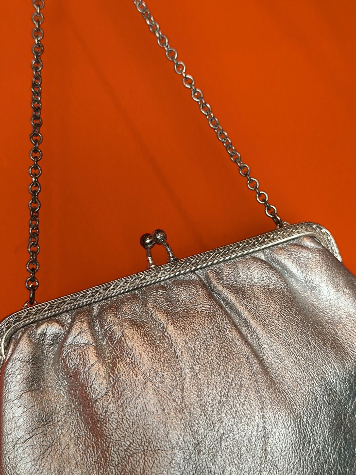 Vintage Silver Evening Bag with Matching Coin Purse