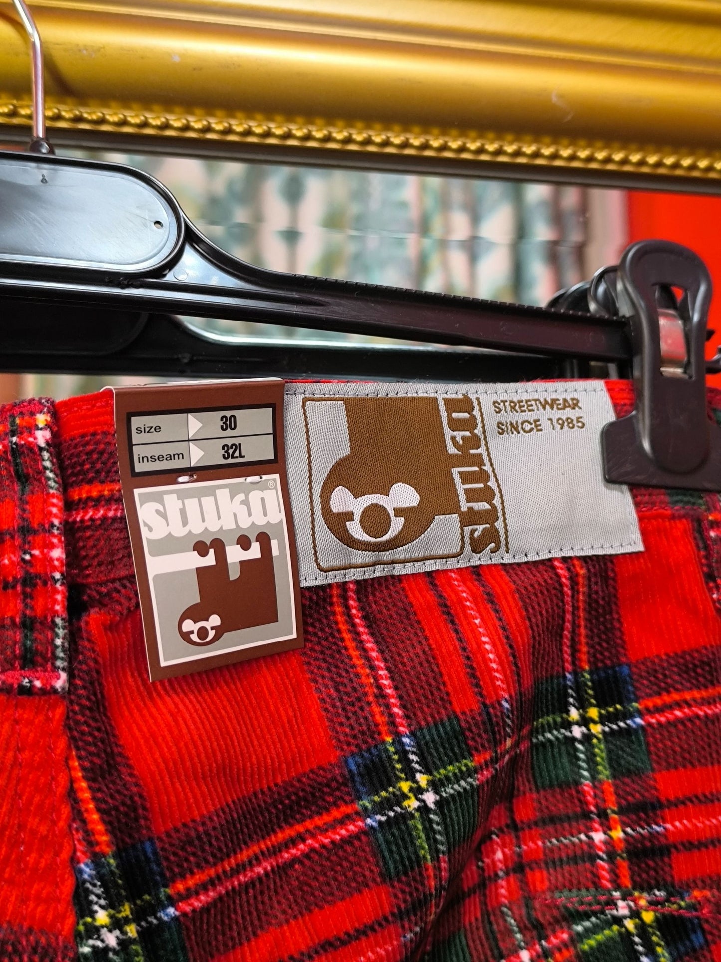 Deadstock STUKA Y2K Wide Leg / Baggy Tartan Corduroy Cargo Pants
90s – Early 2000s Original Streetwear