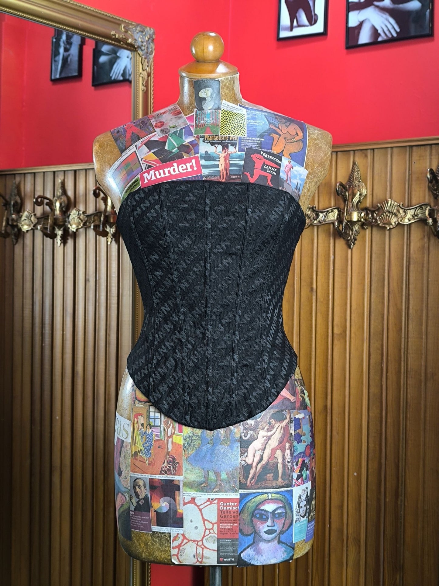 Nakedvice Black Logo Corset Top