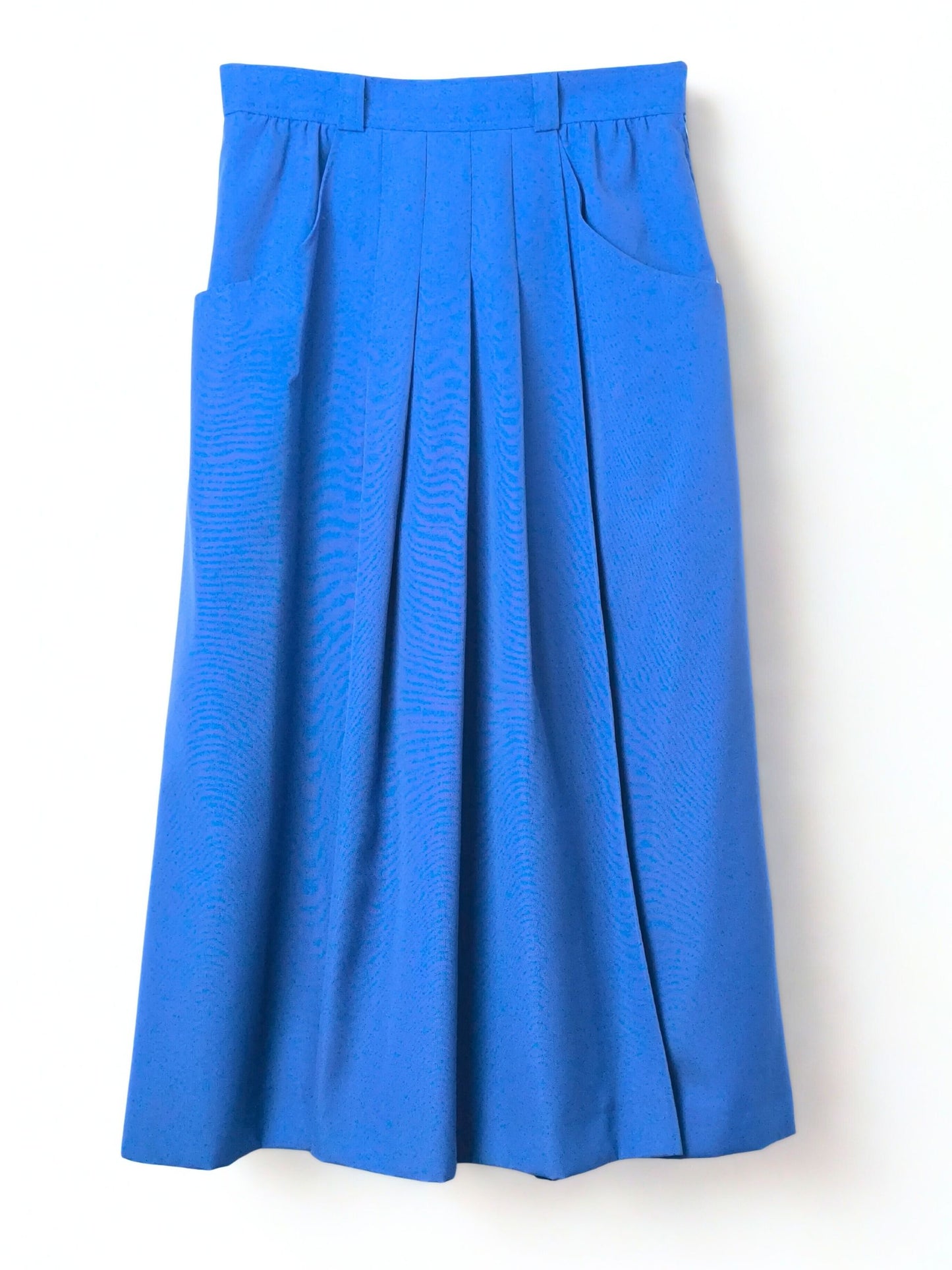 Vintage Lady Mohr Pleated Midi Skirt in Electric Blue