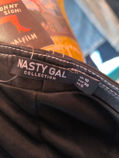 Nasty Gal Collection – Faux Leather Biker Mini Dress