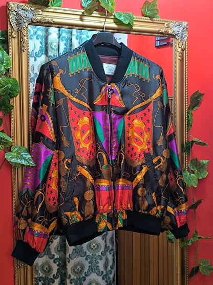 Unisex Vintage Jacob De Julia Print Bomber Jacket