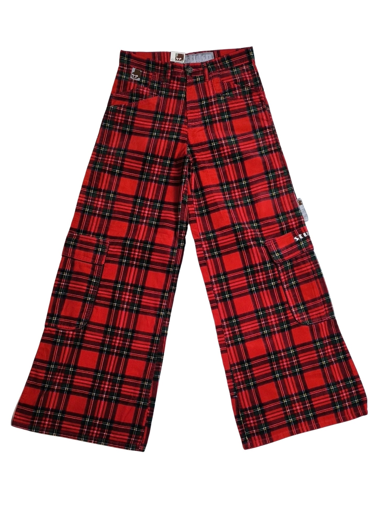 Deadstock STUKA Y2K Wide Leg / Baggy Tartan Corduroy Cargo Pants
90s – Early 2000s Original Streetwear