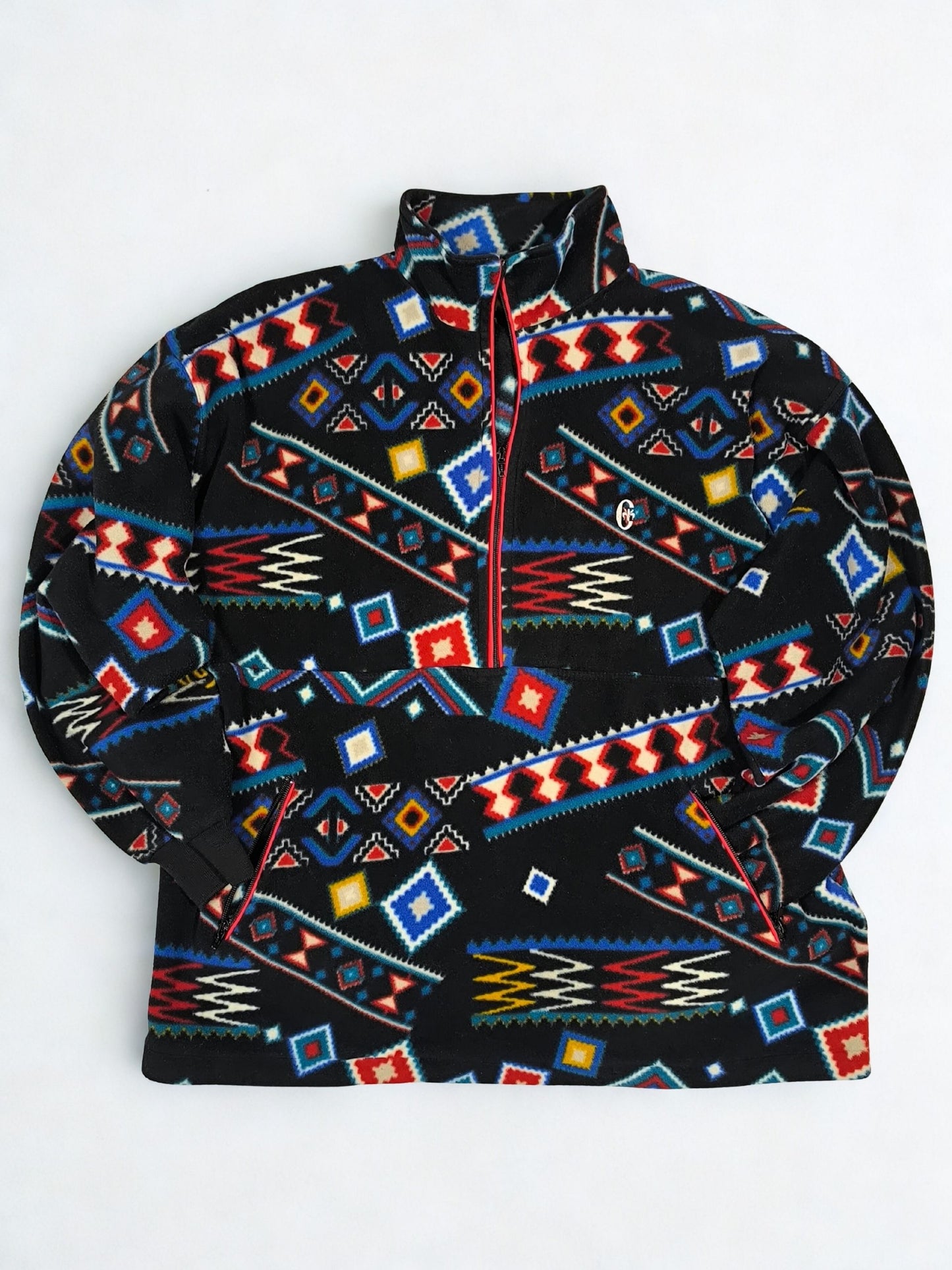 Vintage Unisex Conte of Florence Aztec Fleece Half-Zip Pullover (XL)