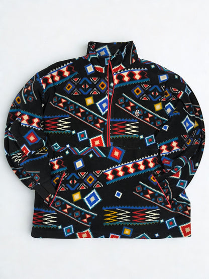 Vintage Unisex Conte of Florence Aztec Fleece Half-Zip Pullover (XL)