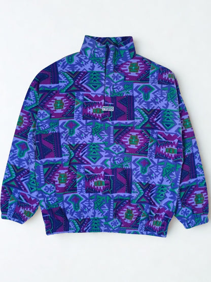 Vintage Zurich 90s Geometric Half-Zip Fleece Pullover