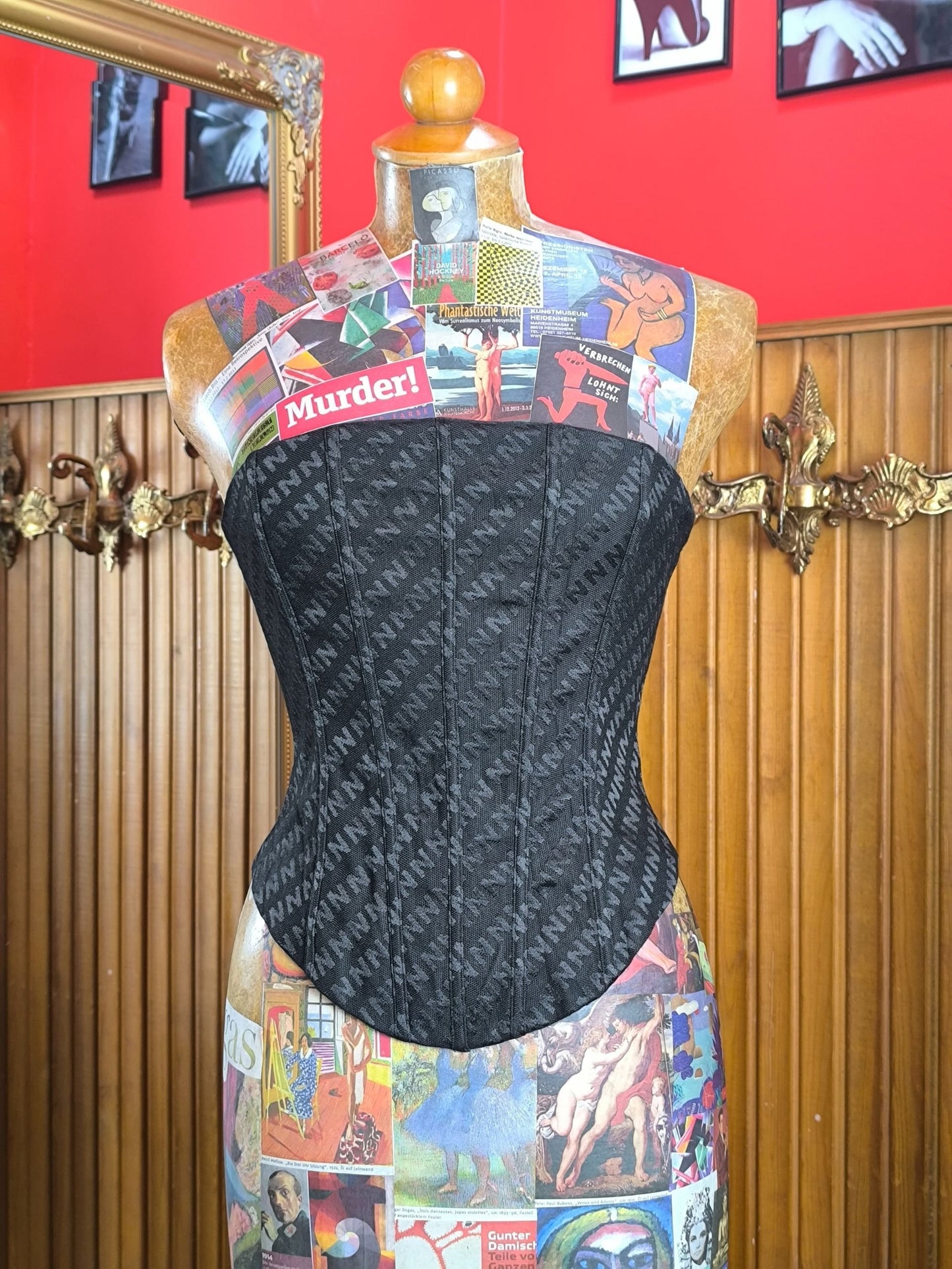 Nakedvice Black Logo Corset Top