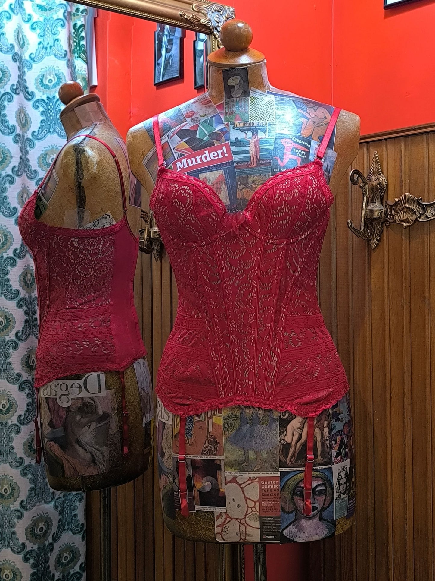 Pleasure State Red Lace Corset Bustier – White Label Collection